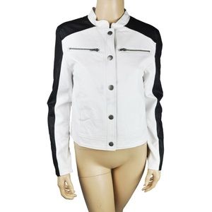 JACK by BB DAKOTA VEGAN LEATHER JACKET MOTO
WHITE